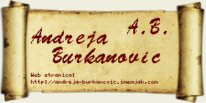 Andreja Burkanović vizit kartica